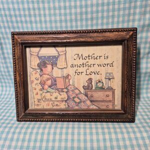 Cottagecore Small Mother Is Love Framed Art Vintage  90’s Home Sweet Home 6”x 4”